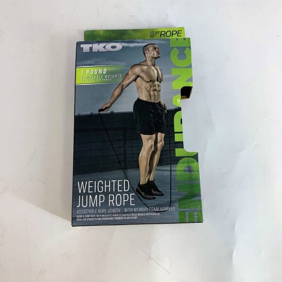 TKO Adults 1 Pound Removable Weight 9‎ Ft Athletic Jump Rope NIB - Picture 1 of 6